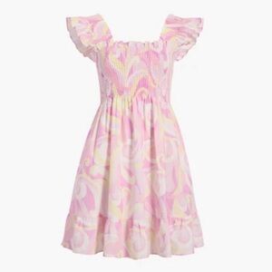 Hill House Pink and Tan Ruffled Tiered Sundress